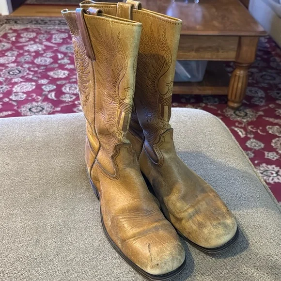 Vibram | Shoes | Vibram Tan Leather Cowboy Boots 8449 536  display picture 2